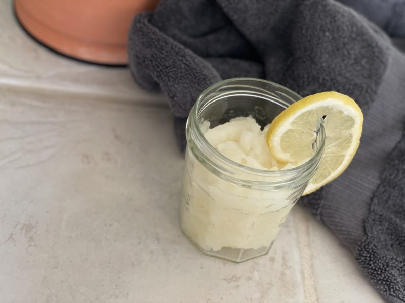 Skin Brightening DIY Sugar Scrub (Lemon, Coconut Oil, Honey)